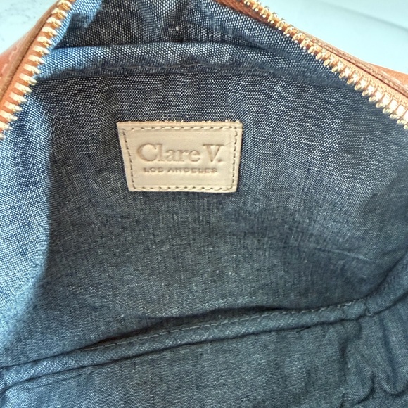 Clare V. Midi Sac Bag Green and Tan Color - Picture 12 of 16